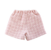 Sequin Trim Tweed Shorts - Pink - doe a dear