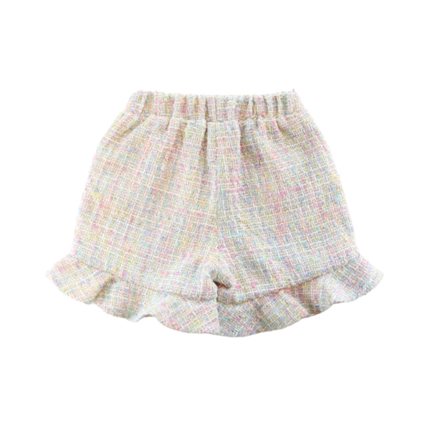 Ruffle Hem Tweed Shorts - Multi - doe a dear