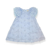 Puff Slvs Butterfly Cotton Dress - blue - doe a dear