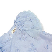 Puff Slvs Butterfly Cotton Dress - blue - doe a dear