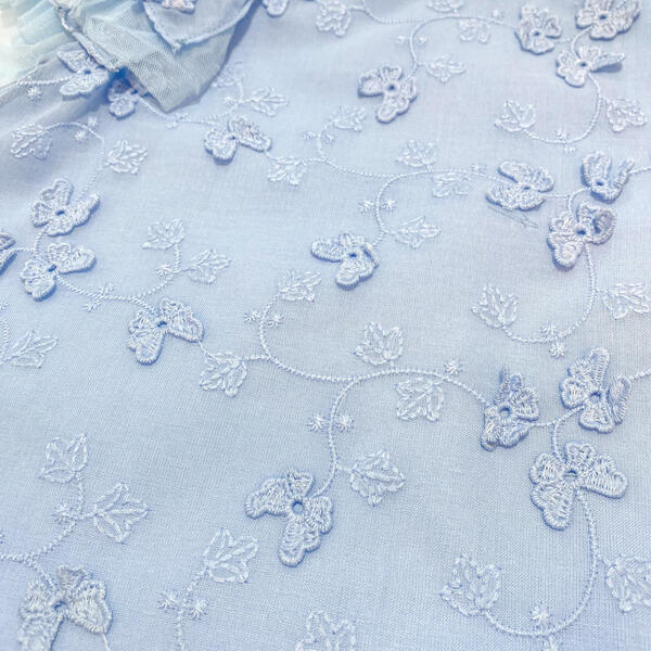 Puff Slvs Butterfly Cotton Dress - blue - doe a dear