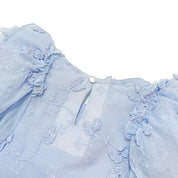 Puff Slvs Butterfly Cotton Dress - blue - doe a dear