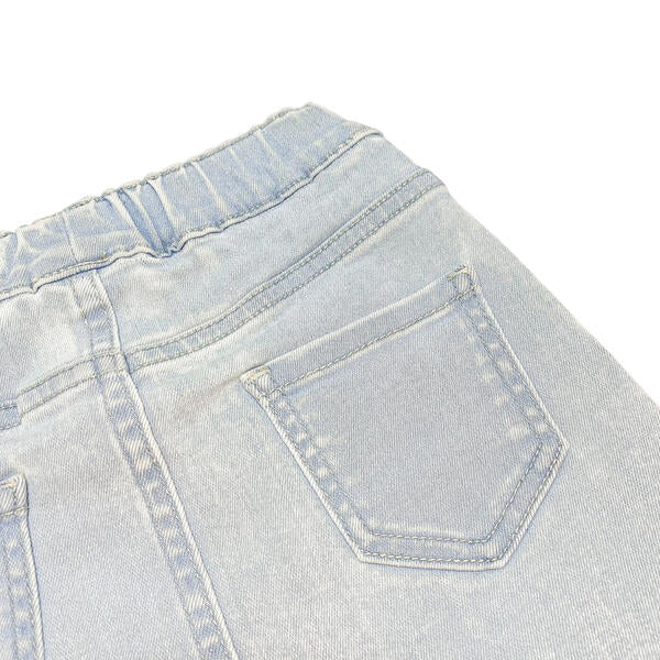 Blue Daisy Mesh Trim Denim Skirt - doe a dear