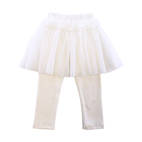 Pearl Trim Mesh Skeggings - White - doe a dear