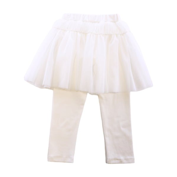 Pearl Trim Mesh Skeggings - White - doe a dear