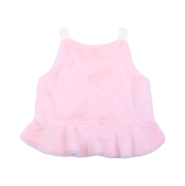 Pearl Accents Furry Vest - doe a dear