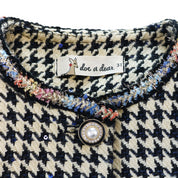 Houndstooth Jacket - Beige/Navy - doe a dear