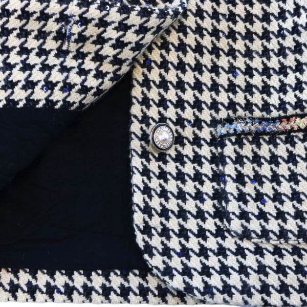 Houndstooth Jacket - Beige/Navy - doe a dear