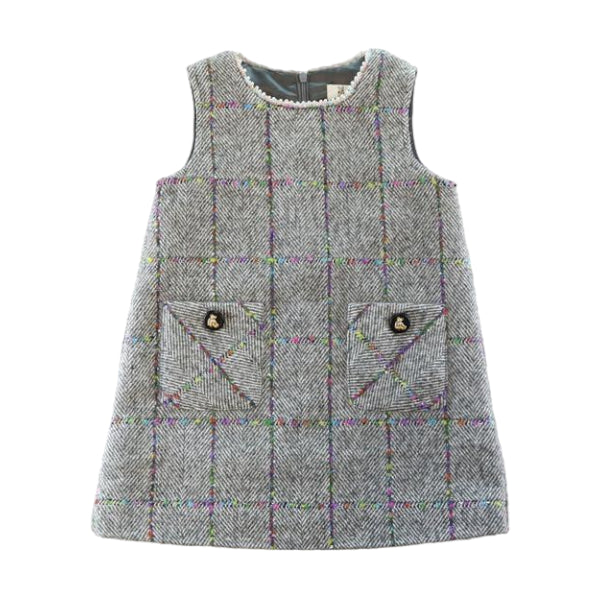 Herringbone Wooly Dress - Grey - doe a dear