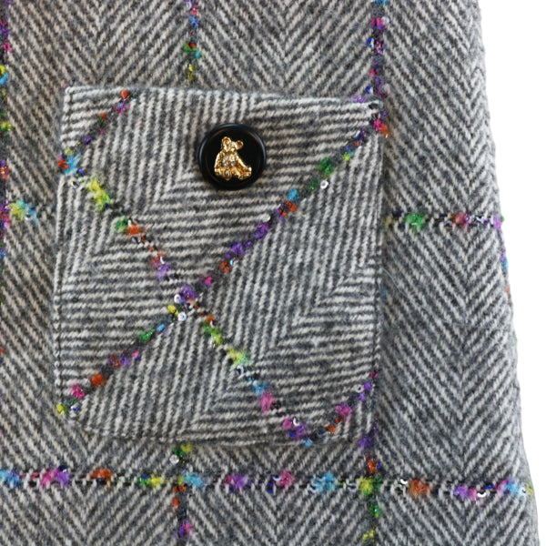 Herringbone Wooly Dress - Grey - doe a dear