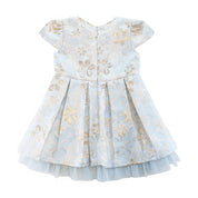 Blue Floral Brocade Dress - doe a dear