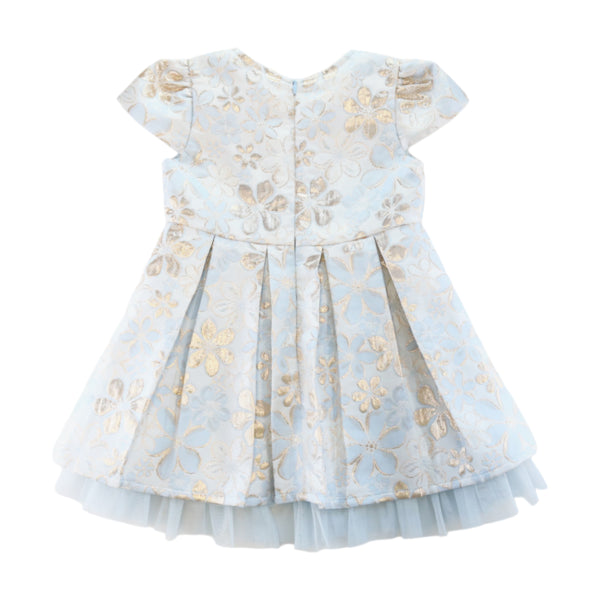 Blue Floral Brocade Dress - doe a dear