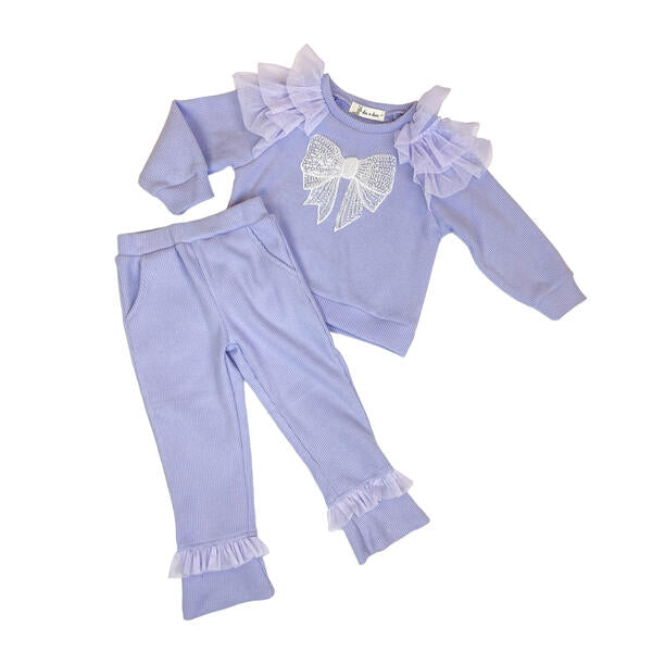 Purple Ruffle Trim Pants - doe a dear