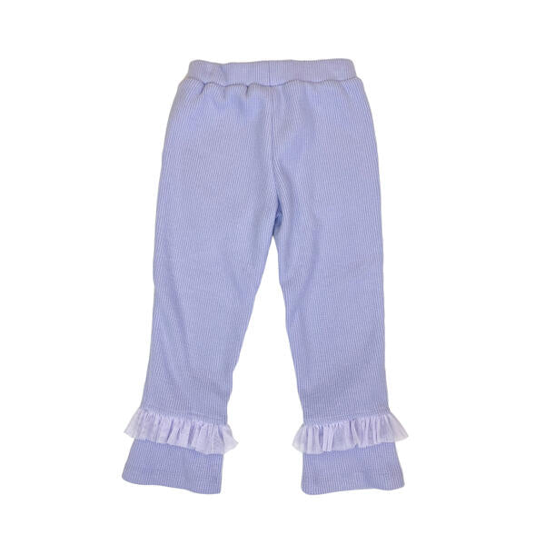 Purple Ruffle Trim Pants - doe a dear