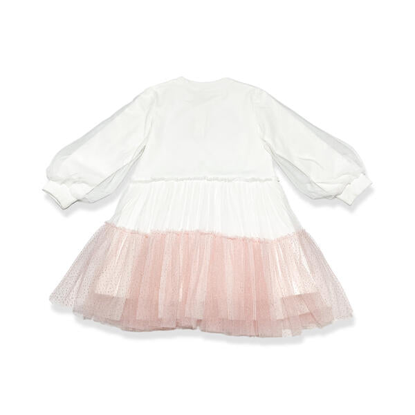 Pink Bowtie Mesh Layer Dress - doe a dear