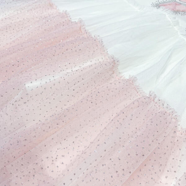 Pink Bowtie Mesh Layer Dress - doe a dear