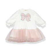 Pink Bowtie Mesh Layer Dress - doe a dear