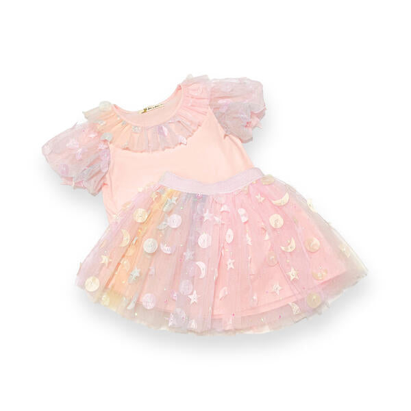 Moon & Star Embellished Tutu - pink - doe a dear