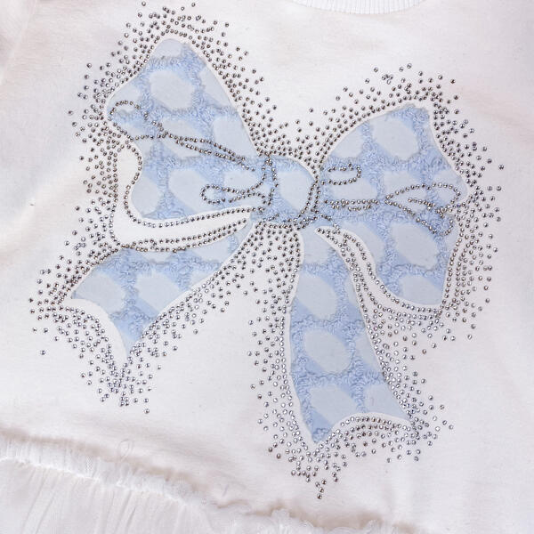 Blue Bowtie Mesh Layer Dress - doe a dear