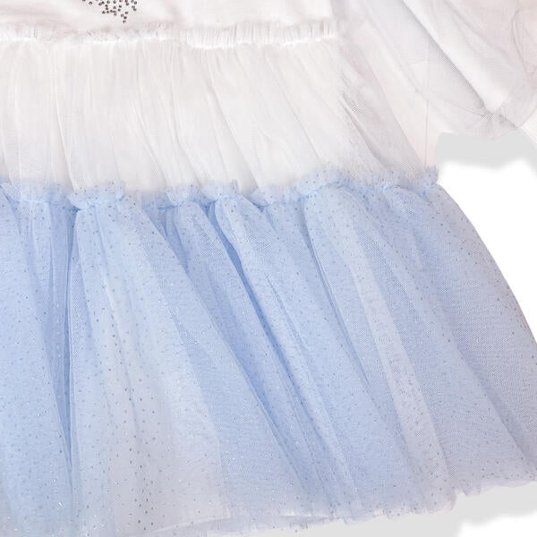 Blue Bowtie Mesh Layer Dress - doe a dear
