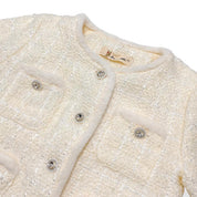 Ivory Fur Trim Tweed Jacket - doe a dear