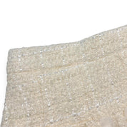Ivory Fur Trim Pleat Tweed Skirt - doe a dear