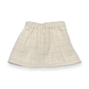 Ivory Fur Trim Pleat Tweed Skirt - doe a dear