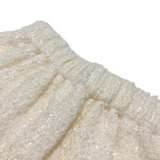 Ivory Fur Trim Pleat Tweed Skirt - doe a dear