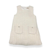 Ivory Fur Trim Tweed Dress - doe a dear