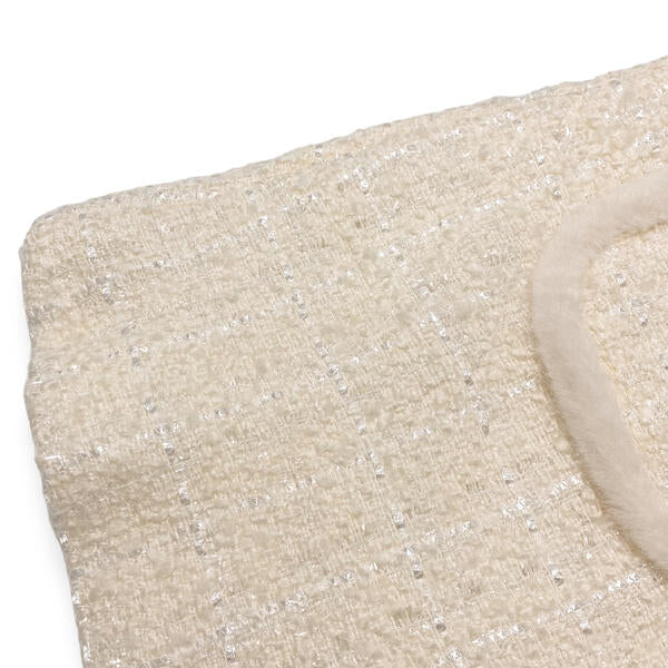 Ivory Fur Trim Tweed Dress - doe a dear