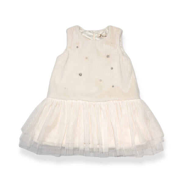 Embellished Ivory Fur Dress - doe a dear