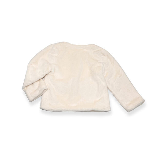 Embellished Trim Ivory Fur Jacket - doe a dear