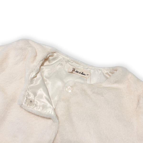 Embellished Trim Ivory Fur Jacket - doe a dear