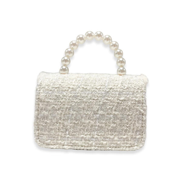 Ivory Fur Trim Tweed Purse - doe a dear