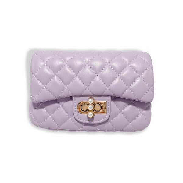 Purple Pearl Closure Quilted Purse - doe a dear