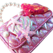 Fuchsia Mermaid Shiny Quilted Purse - doe a dear
