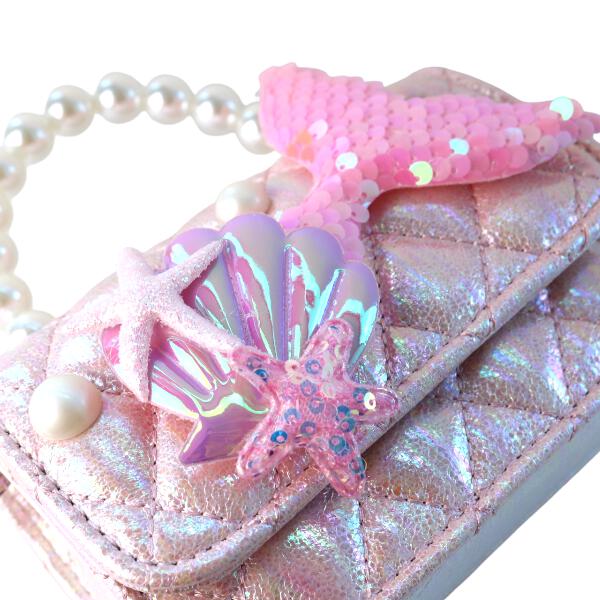 Pink Mermaid Shiny Quilted Purse - doe a dear