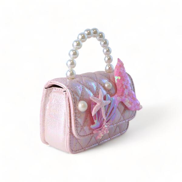 Pink Mermaid Shiny Quilted Purse - doe a dear