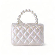 White Mermaid Shiny Quilted Purse - doe a dear