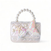 White Mermaid Shiny Quilted Purse - doe a dear