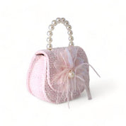 Pink Feather Floral Tweed Purse - doe a dear