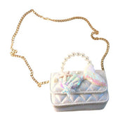 White Mermaid Shiny Quilted Purse - doe a dear