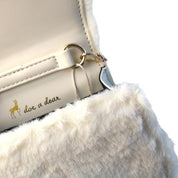 Cream Butterfly Furry Purse - doe a dear