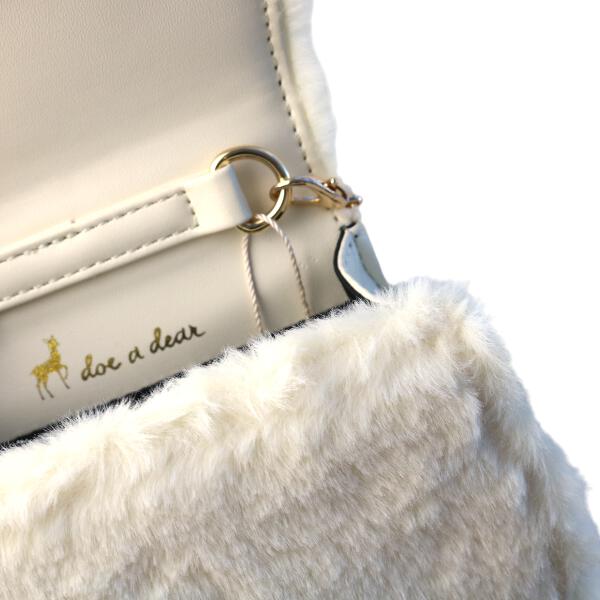 Cream Butterfly Furry Purse - doe a dear