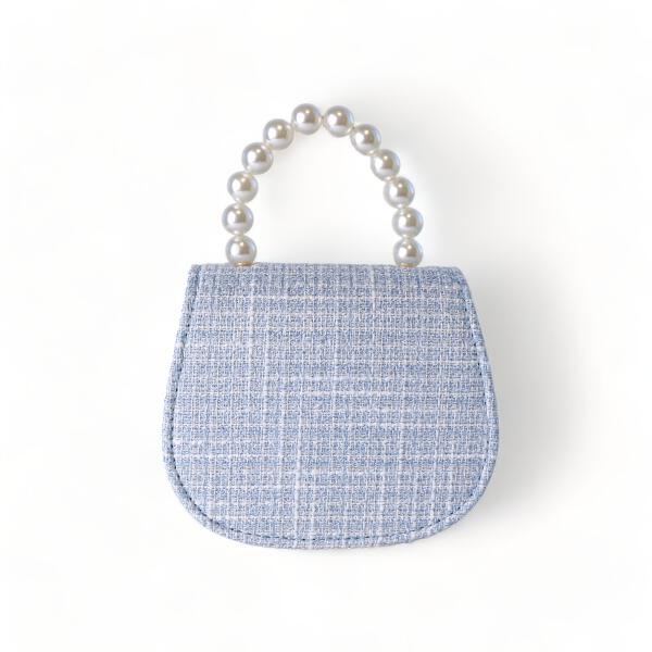Blue Bowtie Tweed Purse - doe a dear