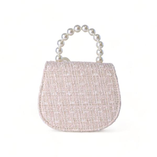 Beige Bowtie Tweed Purse - doe a dear