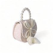 Beige Bowtie Tweed Purse - doe a dear