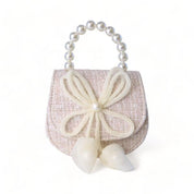 Beige Bowtie Tweed Purse - doe a dear