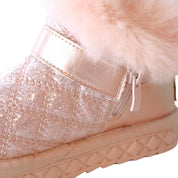 Pink Fur Trim Quilted Boot - doe a dear