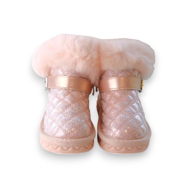 Pink Fur Trim Quilted Boot - doe a dear